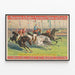 Plakat Vintage Jockeyløb Barnum & Bailey — indrammet kunstværk på væggen