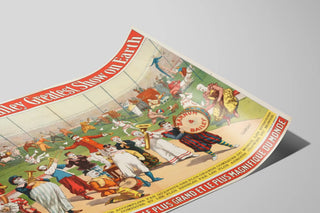 Plakat Vintage Barnum & Bailey - Vægdekoration Cirkus og klovne — visning af kunstværket
