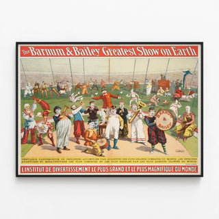 Plakat Vintage Barnum & Bailey - Vægdekoration Cirkus og klovne — indrammet kunstværk på væggen