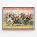 Plakat vintage Barnum & Bailey - spektakulært kvindeligt hestevæddeløb — indrammet kunstværk på væggen