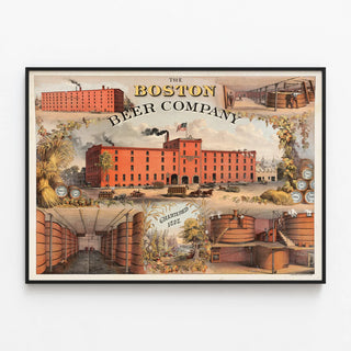 Plakat Vintage Boston Beer Company 1828 - Industriel Vægdekoration — indrammet kunstværk på væggen