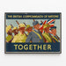Plakat Vintage The British Commonwealth of Nations sammen — indrammet kunstværk på væggen