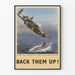 Vintage plakat af undervandsfanger og Lockheed Hudson fly