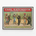 Plakat vintage Carl Hagenbeck – bjørnetrænere og hinduiske jægere — indrammet kunstværk på væggen