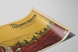 Plakat vintage The Covered Wagon - Vægdekoration i western-stil — visning af kunstværket