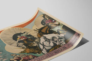 Plakat Vintage The Covered Wagon Vægdekoration Western Stil — visning af kunstværket