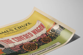 Plakat vintage The Covered Wagon Vægdekoration Biografwestern — visning af kunstværket