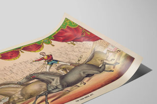Plakat vintage « The Four-Horse Act » – Vægdekoration Cirkus og Heste — visning af kunstværket