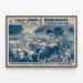 Plakat Vintage Cirkus Den Store John Robinsons Buffalo Philippins og Kanon — indrammet kunstværk på væggen