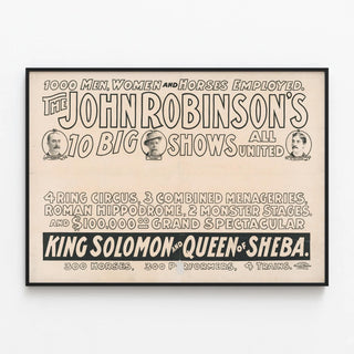 Plakat vintage John Robinsons 10 store shows - fascinerende vægdekoration — indrammet kunstværk på væggen
