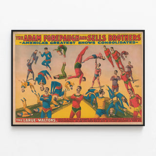 Plakat vintage Acrobates LaRue-Waltons - Vægdekoration Cirque — indrammet kunstværk på væggen