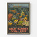Vintage plakat af det koralrev, Great Barrier Reef