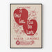 Vintage vægplakat 'The Only Girl I'er Did Love' i retro romantisk stil