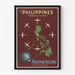 Vintage plakat Filippinerne Philippine Air Lines Ruten af Orientstjernen