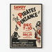 Vintage plakat af The Pirates of Penzance til vægdekoration teater