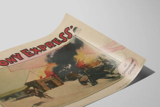 Plakat Vintage The Pony Express - Vægdekoration Western — visning af kunstværket
