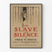 Vintage plakat The Slave of Silence, illustration og retro typografi