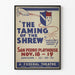 Vintage plakat komedie Shakespeare Den Taming of the Shrew