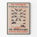 Vægplakat 'The Two Mules' - La Fable de la Coopération