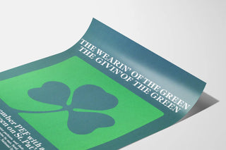 Vægdekoration plakat Saint Patrick Firekløver Grøn