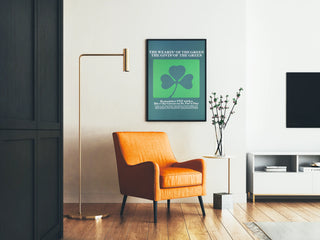 Vægdekoration plakat Saint Patrick Firekløver Grøn