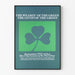 Vægdekoration plakat Saint Patrick Firekløver Grøn