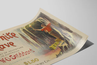 Plakat vintage Det hvide hule - vægdekoration til australsk eventyr — visning af kunstværket