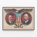 Plakat Vintage Theodore Roosevelt og Charles W. Fairbanks med Amerikansk ørn — indrammet kunstværk på væggen