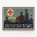 Plakat vintage Røde Kors – Appel til humanitær hjælp — indrammet kunstværk på væggen