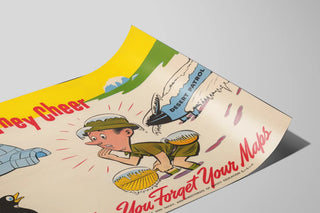 Plakat vintage De jubler, når du glemmer dine kort - Retro vægdekoration — visning af kunstværket