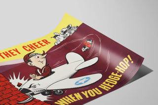 Plakat til vægdekoration i vintage militær luftfart humoristisk — visning af kunstværket