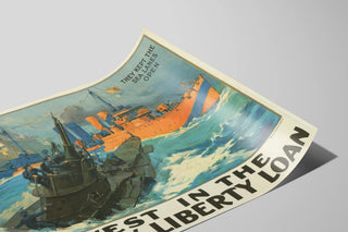 Plakat til vægdekoration i vintage maritim stil – Victory Liberty Loan — visning af kunstværket