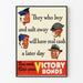 Vintage plakat opfordring til køb af krigsobligationer Victory Bonds