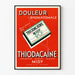 Vintage reklameplakat for Thiodacaïne Midy, smertelindring ved reumatiske lidelser