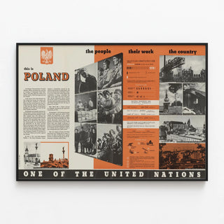 Plakat vintage Vægdekoration - Dette er Polen, en af De Forenede Nationer — indrammet kunstværk på væggen