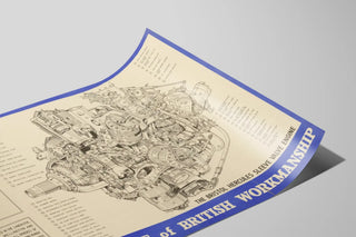 Plakat teknisk vintage Bristol Hercules-motor - industriel vægdekoration — visning af kunstværket