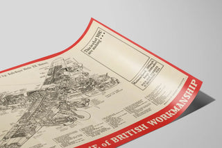 Plakat teknisk vintage Avro Lancaster I - Poster dekorativ luftfart i Storbritannien — visning af kunstværket