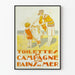 Vintage plakat af landlige toilet- og badeværelsesmiljøer