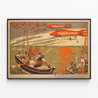 Plakat dekorativ vintage Alltid til det bedre — indrammet kunstværk på væggen