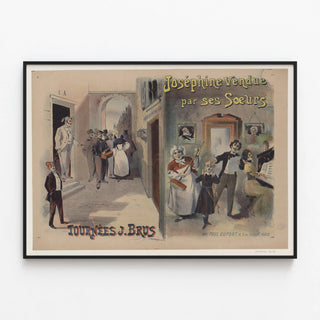 Plakat Vintage Joséphine solgt af sine søstre - Kunstnerisk vægdekoration — indrammet kunstværk på væggen