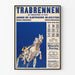 Vintage plakat for travløb på Trabrennplatz - Hestemaleri til vægdekoration