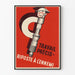 Vintage plakat af præcist arbejde - Industriel vægdekoration