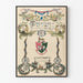 Vintage dekorativ plakat - Traktat om vævningens kunst med blomster- og heraldisk ornamentik