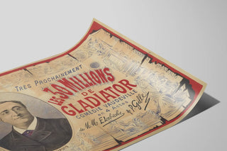 Plakat vintage komedie Les 30 millions de Gladiator - teatervægdekoration — visning af kunstværket