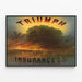 Plakat vintage Triumph Insurance Co. brand i oktober 1871 — indrammet kunstværk på væggen