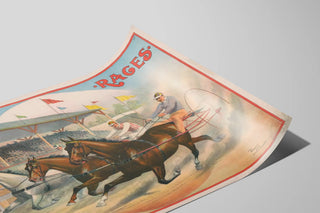 Plakat vintage travløb - vægdekoration med ridemotiv — visning af kunstværket