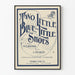 Vintage plakat Two Little Blue Little Shoes i typografisk stil