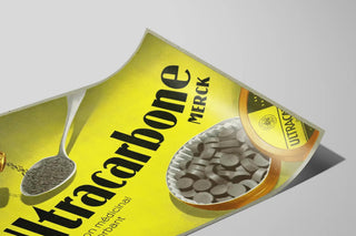 Plakat vintage Ultracarbone Merck - retroindustriel vægdekoration — visning af kunstværket