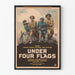 Vintage vægplakat Krig under fire flag