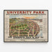 Plakat vintage University Park - Plan over 300 boliger i Allegheny — indrammet kunstværk på væggen